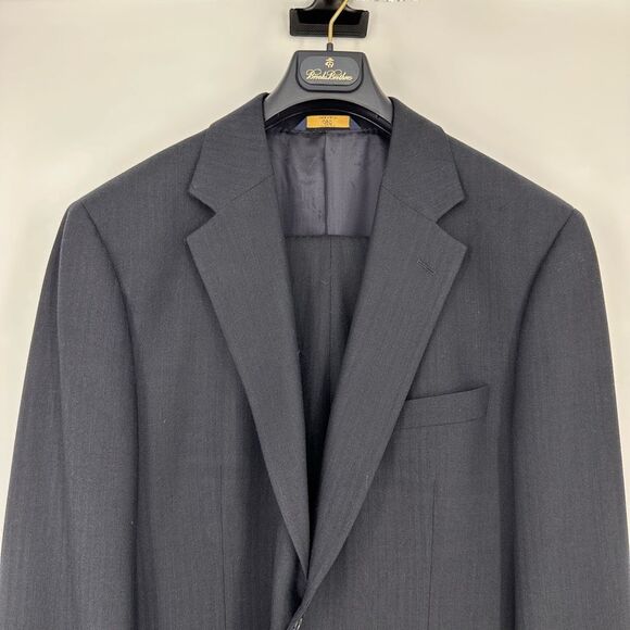 346 Brooks Brothers Mens Two Button Blazer Jacket Black Wool Size 43R - Picture 3 of 9